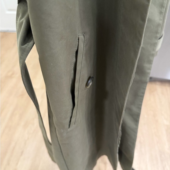 & Other Stories Stockholm Atelier Khaki Olive Green Trench Coat Womens Medium - Picture 9 of 16